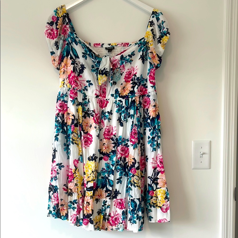 Torrid Pink and Blue Floral Sundress Size 1